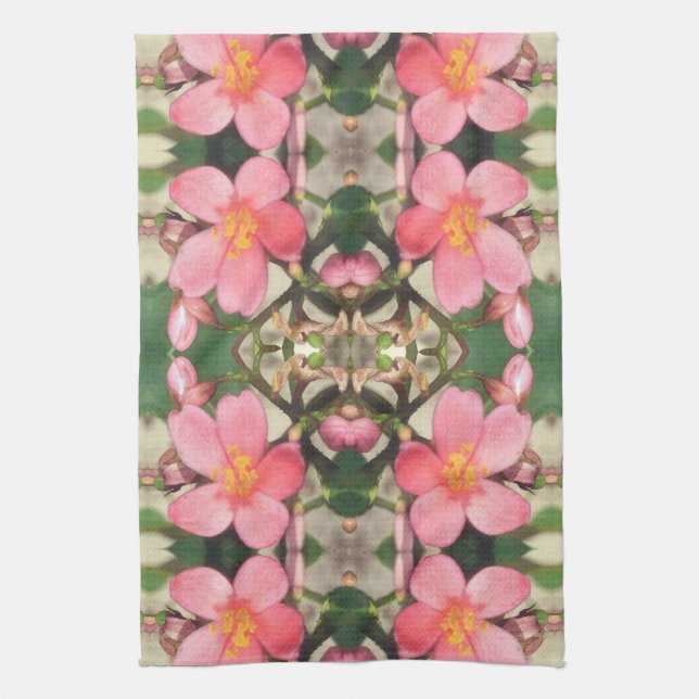 Pink Floral Pattern Towel (Vertical)