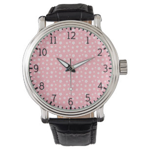 Pink Floral Pattern Watch
