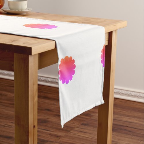Pink Floral Patterns Flowers Abstract White  Short Table Runner