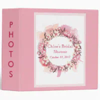 Pink Floral Peony Bridal Shower Photo Album Binder, Zazzle