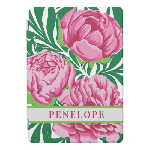 Pink Floral Peony November Birth Flower Name iPad Pro Cover