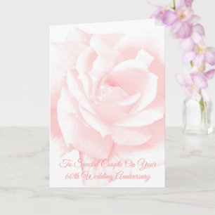 Pink Floral Personalised 60th Wedding Anniversary Card