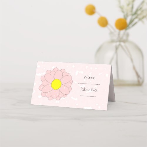 Pink Floral Personalised Wedding Place Setting Place Card