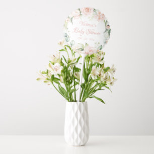 Pink Floral Personalized Baby Shower  Balloon