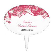 pink floral Personalized Cake Picks