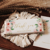 Pink Floral Personalized Candy Bar Wrapper