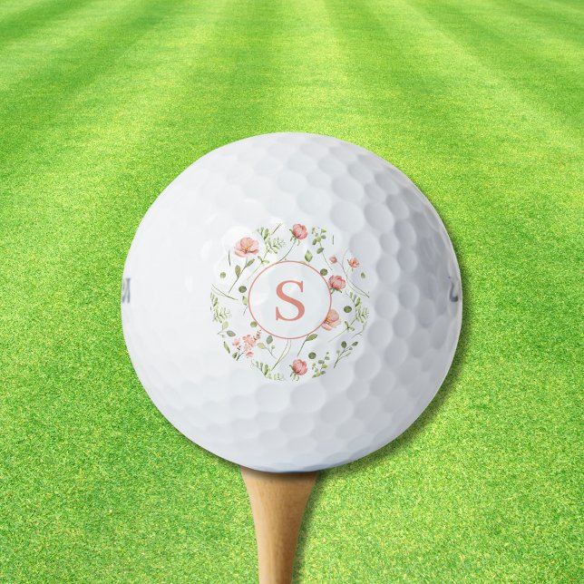 Pink Floral Personalized  Golf Balls (Creator Uploaded)