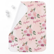 Pink Floral Personalized Name blankets Pink Floral Personalized Name blankets