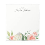 Pink Floral Personalized Notepad Stationery at Zazzle