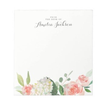 Pink Floral Personalized Notepad Stationery by LittleBayleigh at Zazzle