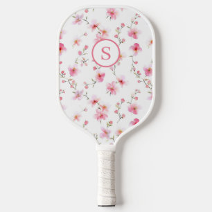 Pink Floral Personalized Pickleball Paddle