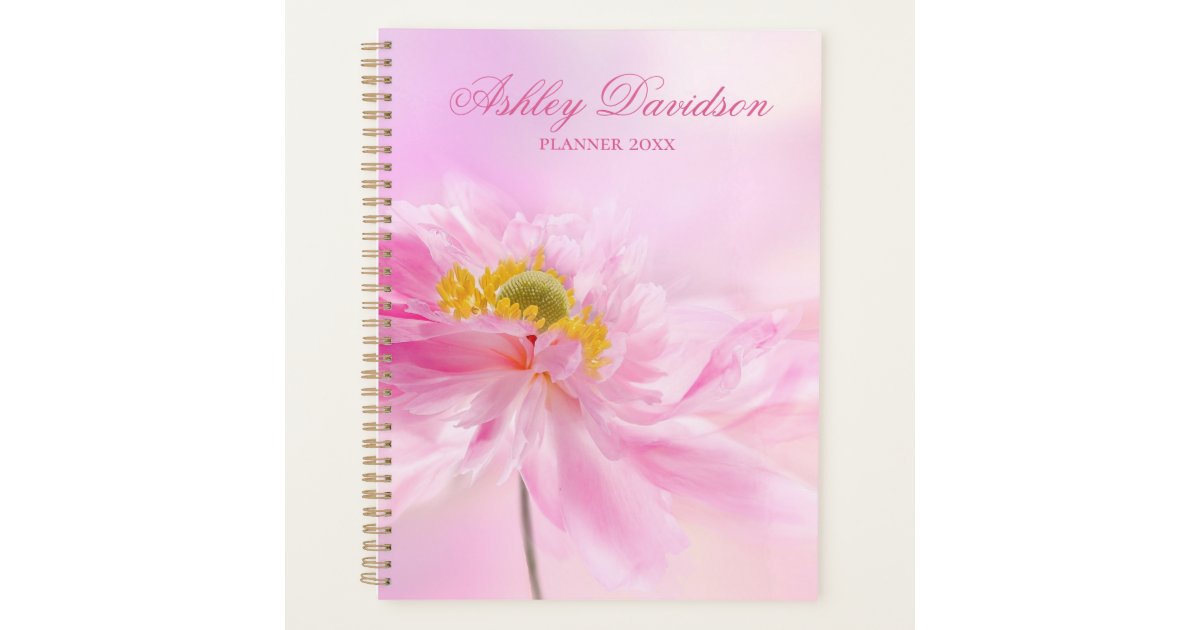 Pink Floral Personalized Planner | Zazzle