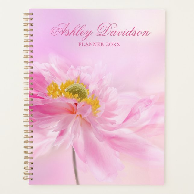 Pink Floral Personalized Planner  (Front)