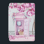 Pink Floral Phone Booth Personalized iPad Mini Cover<br><div class="desc">This beautiful iPad cover features a pink phone booth adorned in flowers with a nearby tree dropping pink blossoms on the ground. You can personalize with your name.</div>