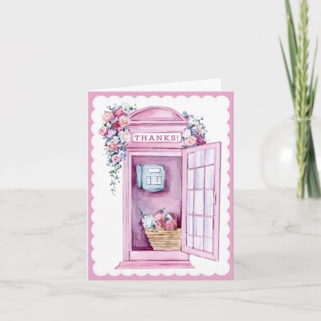 Pink Floral Phone Booth | Thank you (Front)