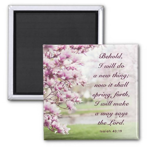 Pink Floral Photography Inspirational Quote Magnet