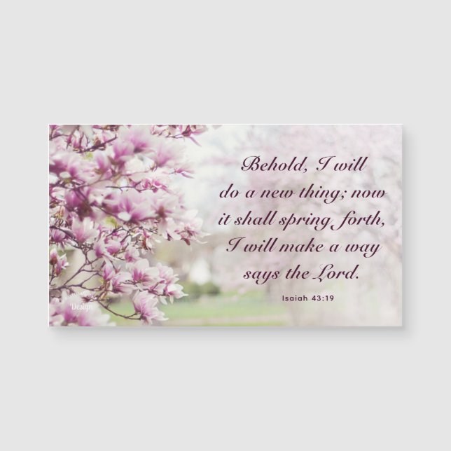 Pink Floral Photography Inspiring Quote Magnet (Front)