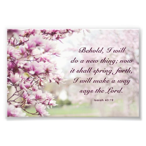 Pink Floral Photography Inspiring Quote Photo Print