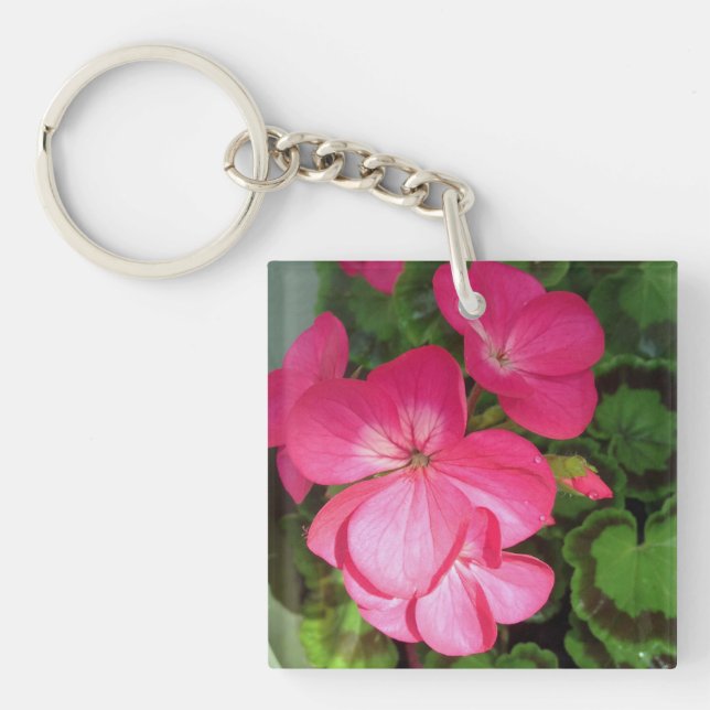 Pink Floral Photography  Keychain (Front)