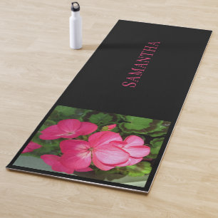 Pink Floral Photography Name  Yoga Mat