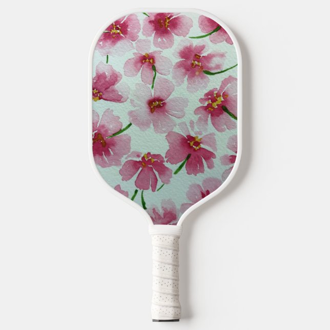 Pink Floral - Pickleball Paddle (Front)