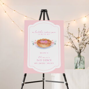 Pink Floral Pie Raspberry Baby Shower Welcome Sign
