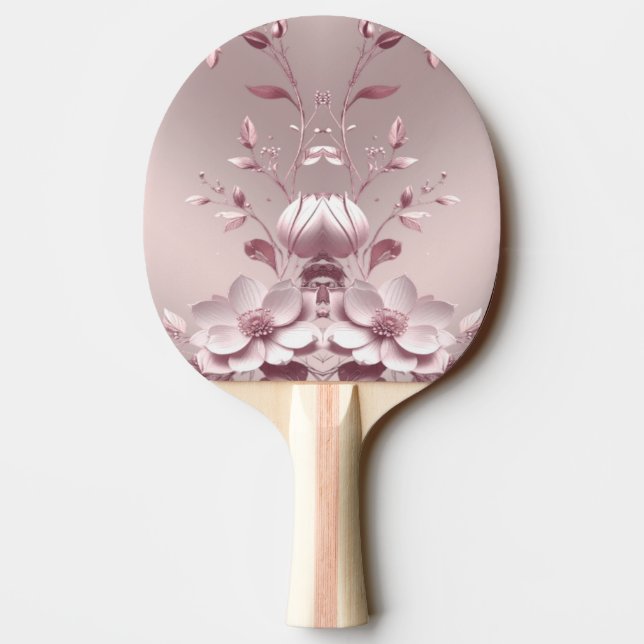 Pink Floral Ping Pong Paddle (Back)