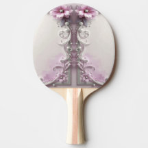 Pink Floral Ping Pong Paddle