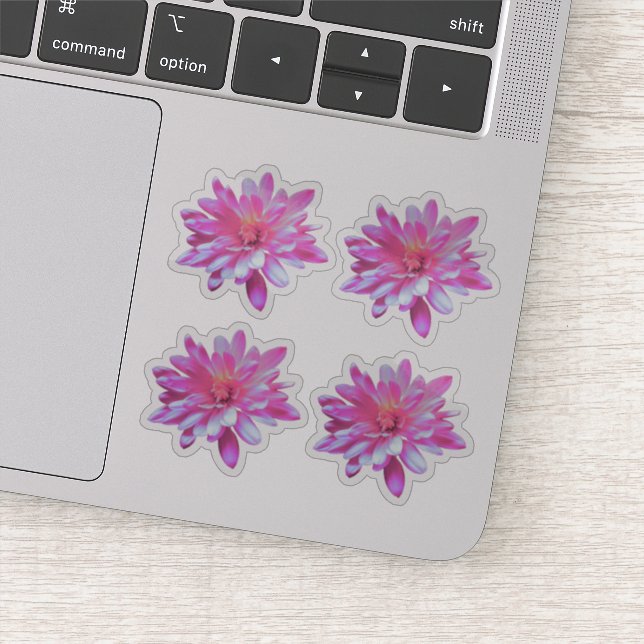 Pink floral pink flowers daisy sunflower sticker (Detail)