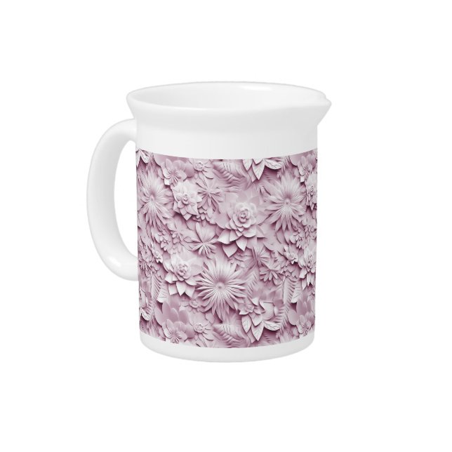 Pink Floral Pitcher (Left)