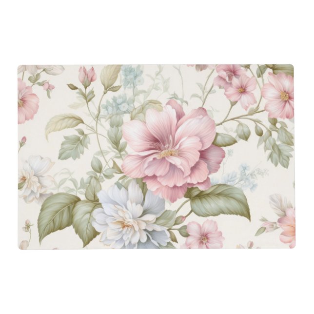 Pink Floral Placemat (Front)