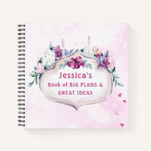 Pink Floral   Plans and Great Ideas Notebook