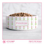 Pink Floral Polka Dot Personalized Pet Bowl<br><div class="desc">Elevate your pet’s dining experience with this personalized pet bowl. Adorned with delicate pink flowers and playful polka dots,  this bowl exudes sweetness and femininity. Add a pet name to create a one-of-a-kind gift for friends,  family,  or any dog and cat enthusiast.</div>