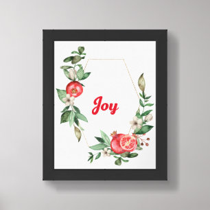 Pink Floral Pomegranate Joy Christian Wall Art