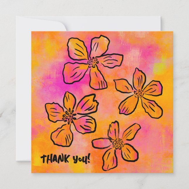 Pink Floral Pop "Thank you!" (Front)