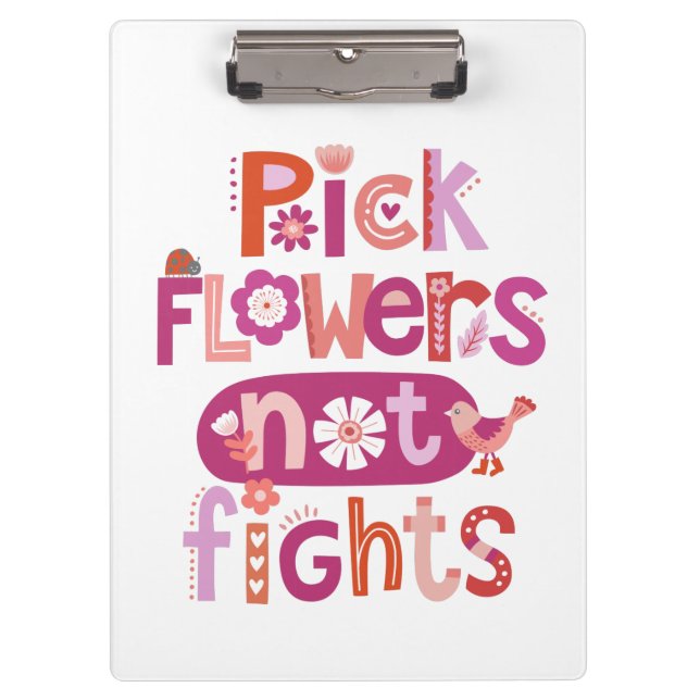 Pink Floral Positive Quote Clipboard (Front)