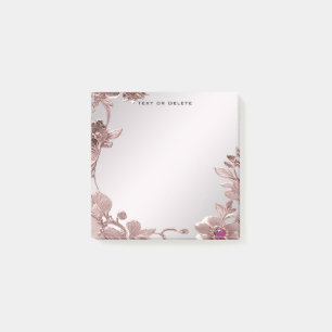 Pink Floral Post it Notes