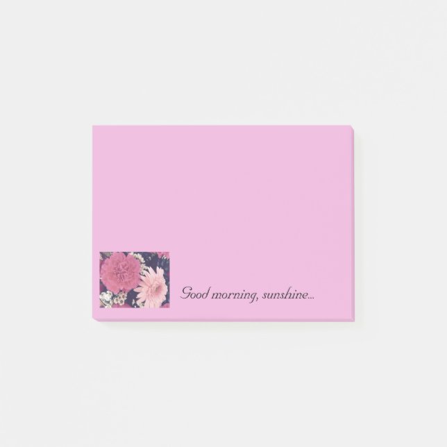 Pink Floral Post-It-Notes 4x3 inch Post-it Notes (Front)
