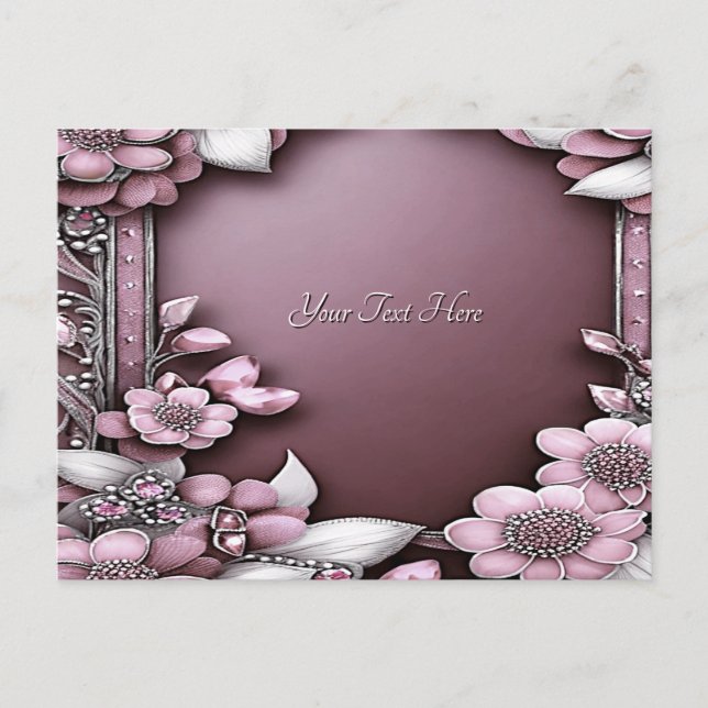 Pink Floral Postcard (Front)