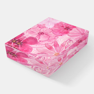 Pink Floral Pretty Girly Abstract Elegant Paperweight