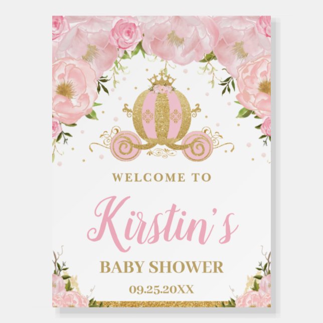 Pink Floral Welcome Board