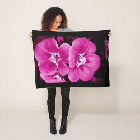 Pink Floral Print Fleece Blanket