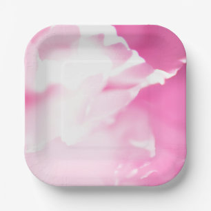 Pink Floral Print Paper Plate