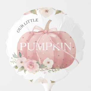 Pink Floral Pumpkin Baby Shower Balloon
