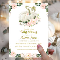 Pink Floral Pumpkin Baby Shower Budget Invitation