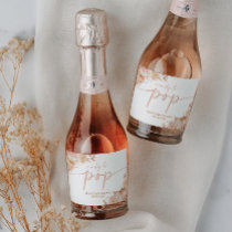 Pink Floral Pumpkin Baby Shower Fall Champagne Sparkling Wine Label
