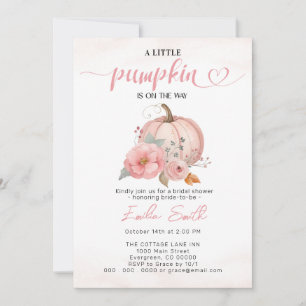 Pink Floral Pumpkin Baby Shower  Invitation