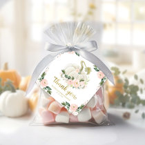 Pink Floral Pumpkin Fall Baby Shower Thank You Favor Tags
