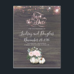 Pink Floral Pumpkin Rustic Fall Save the Date Announcement Postcard<br><div class="desc">Pink floral pumpkin rustic country save the date postcards</div>