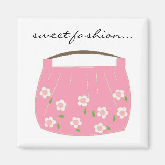 Pink Floral Purse Magnet